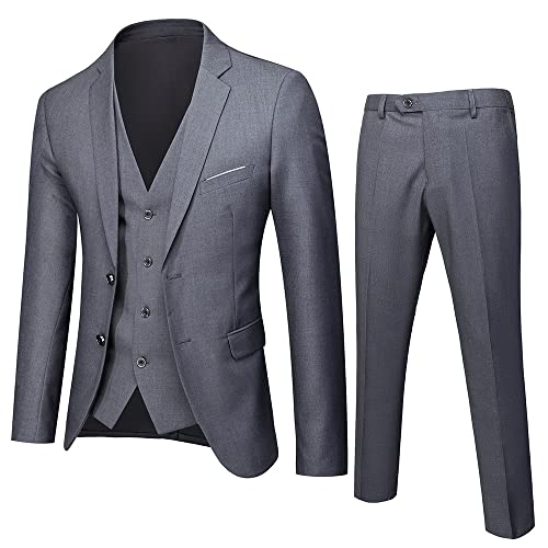 Godoboo Anzug 3 Teilig Slim Fit Herrenanzug Blazer Anzüge Herren Modern Sakko Hose Weste 3-Teilig Blazer Anzüge für Hochzeit Business von Godoboo