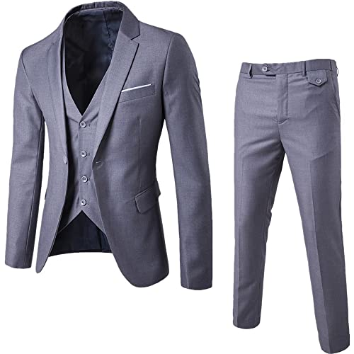 Godoboo Anzug 3 Teilig Slim Fit Herrenanzug Blazer Anzüge Herren Modern Sakko Hose Weste 3-Teilig Blazer Anzüge für Hochzeit Business von Godoboo