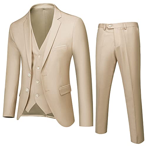 Godoboo Anzug 3 Teilig Slim Fit Herrenanzug Blazer Anzüge Herren Modern Sakko Hose Weste 3-Teilig Blazer Anzüge für Hochzeit Business von Godoboo