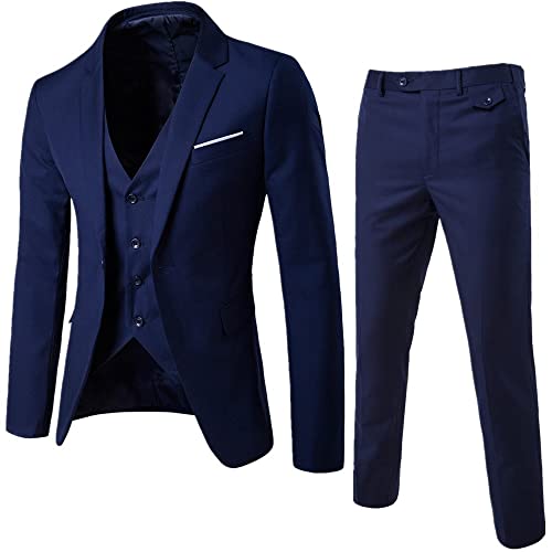 Godoboo Anzug 3 Teilig Slim Fit Herrenanzug Blazer Anzüge Herren Modern Sakko Hose Weste 3-Teilig Blazer Anzüge für Hochzeit Business von Godoboo