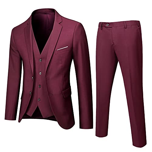 Godoboo Anzug 3 Teilig Slim Fit Herrenanzug Blazer Anzüge Herren Modern Sakko Hose Weste 3-Teilig Blazer Anzüge für Hochzeit Business von Godoboo