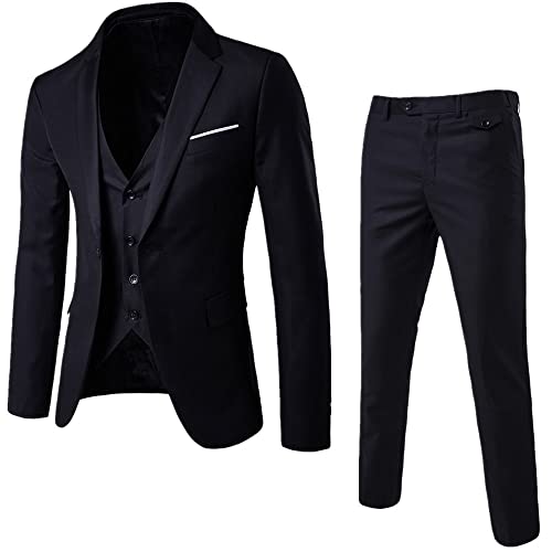 Godoboo Anzug 3 Teilig Slim Fit Herrenanzug Blazer Anzüge Herren Modern Sakko Hose Weste 3-Teilig Blazer Anzüge für Hochzeit Business von Godoboo