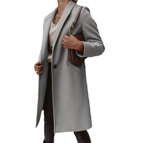 Godoboo Damen Blazer Winter Mantel Revers Winterjacke Langarm Umlegekragen Übergangsjacke Hemdjacke Wollmantel Steppmantel Slim Fit Trenchcoat mit Taschen Godoboo Damen Blazer Winter Mantel Revers Winterjacke Langarm Umlegekragen Übergangsjacke Hemdjacke Wollmantel Steppmantel Slim Fit Trenchcoat mit Taschen von Godoboo