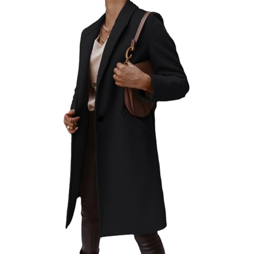 Godoboo Damen Blazer Winter Mantel Revers Winterjacke Langarm Umlegekragen Übergangsjacke Hemdjacke Wollmantel Steppmantel Slim Fit Trenchcoat mit Taschen Godoboo Damen Blazer Winter Mantel Revers Winterjacke Langarm Umlegekragen Übergangsjacke Hemdjacke Wollmantel Steppmantel Slim Fit Trenchcoat mit Taschen von Godoboo