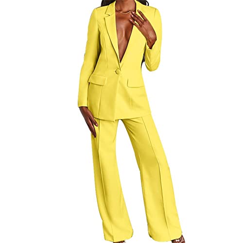 Godoboo Damen Business Anzug Damen Hosenanzug 2 Stück Set Blazer Hose Set Elegant Slimfit Streetwear Langarm Anzugjacke Anzughosen Zweiteiler Mode Godoboo Damen Business Anzug Damen Hosenanzug 2 Stück Set Blazer Hose Set Elegant Slimfit Streetwear Langarm Anzugjacke Anzughosen Zweiteiler Mode von Godoboo