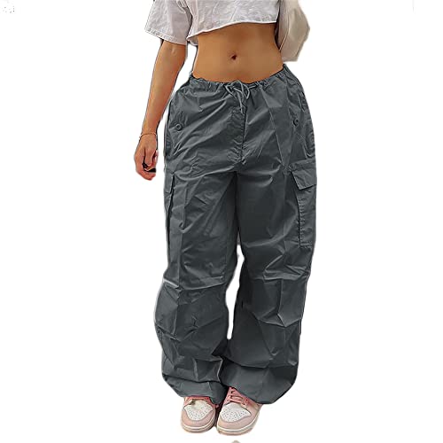 Godoboo Damen Cargohose Y2K Baggy Hippie Lang Hose Jogginghose Freizeithosemit Seitentaschen Vintage Oversized Cargohose High Waist Classics Hose Cargo Hose von Godoboo