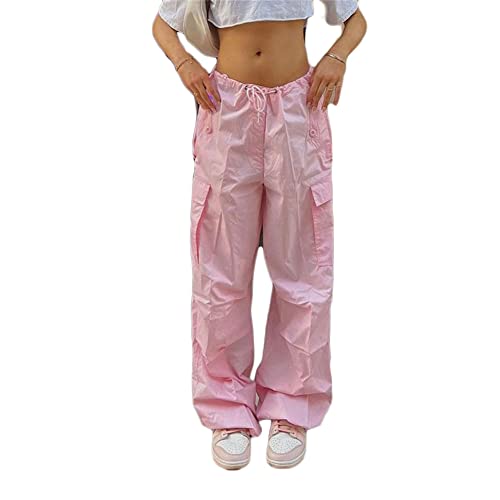 Godoboo Damen Cargohose Y2K Baggy Hippie Lang Hose Jogginghose Freizeithosemit Seitentaschen Vintage Oversized Cargohose High Waist Classics Hose Cargo Hose von Godoboo