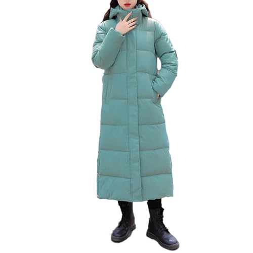 Godoboo Damen Daunenjacke Lang Pufferjacke Verdickter Kapuzenmantel Damen Winterjacke Casual Wintermantel Vegan mit Reißverschluss Mode von Godoboo