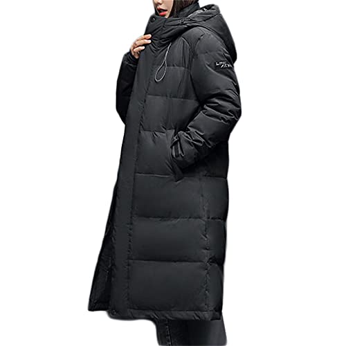 Godoboo Damen Daunenjacke Weiße Entendaune Verdickt Lang Mantel Daunenmantel mit Kapuze Casual Steppmantel Wintermantel Outdoorjacke Mantel mit Taschen von Godoboo