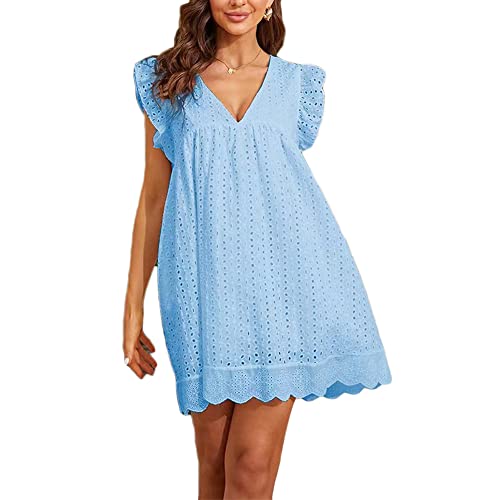 Godoboo Damen Kurz Sommerkleid Spitzenkleid Elegant Minikleider Strandkleid Hohe Taille Kleider A Linie Freizeitkleider Kleid mit Ausschnitten Ärmellos Minikleid mit Taschen Godoboo Damen Kurz Sommerkleid Spitzenkleid Elegant Minikleider Strandkleid Hohe Taille Kleider A Linie Freizeitkleider Kleid mit Ausschnitten Ärmellos Minikleid mit Taschen von Godoboo