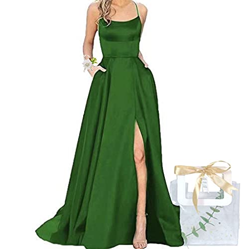 Godoboo Damen Lange Ballkleider Off Shoulder Sexy Backless Abend Prom Kleider Partykleid A-Linie Abendkleider Schlitz Festkleider Einfarbig Elegant mit Geschenktüten und Hochzeit Handgelenk Blumen von Godoboo