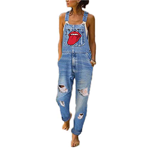 Godoboo Damen Latzhosen Denim Jumpsuit Slim Jeanslatzhose Overall Jumpsuit Playsuit Jeans Hosenanzug Damen Jeanslatzhose von Godoboo