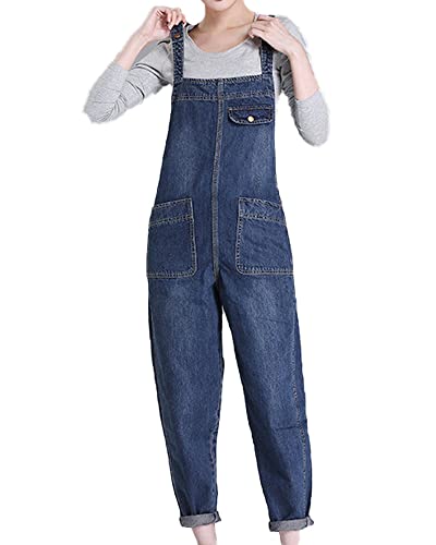 Godoboo Damen Latzhosen Denim Jumpsuit Slim Jeanslatzhose Overall Jumpsuit Playsuit Jeans Hosenanzug Damen Jeanslatzhose von Godoboo