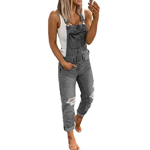 Godoboo Damen Latzhosen Denim Jumpsuit Slim Jeanslatzhose Overall Jumpsuit Playsuit Jeans Hosenanzug Damen Jeanslatzhose von Godoboo