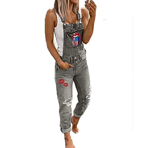 Godoboo Damen Latzhosen Denim Jumpsuit Slim Jeanslatzhose Overall Jumpsuit Playsuit Jeans Hosenanzug Damen Jeanslatzhose von Godoboo