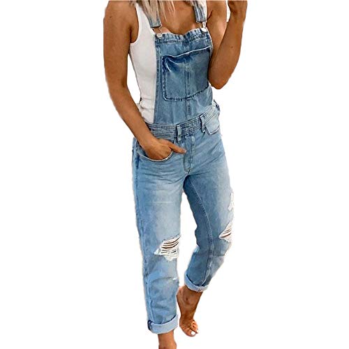 Godoboo Damen Latzhosen Denim Jumpsuit Slim Jeanslatzhose Overall Jumpsuit Playsuit Jeans Hosenanzug Damen Jeanslatzhose von Godoboo