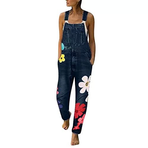 Godoboo Damen Latzhosen Denim Jumpsuit Slim Jeanslatzhose Overall Jumpsuit Playsuit Jeans Hosenanzug Damen Jeanslatzhose von Godoboo