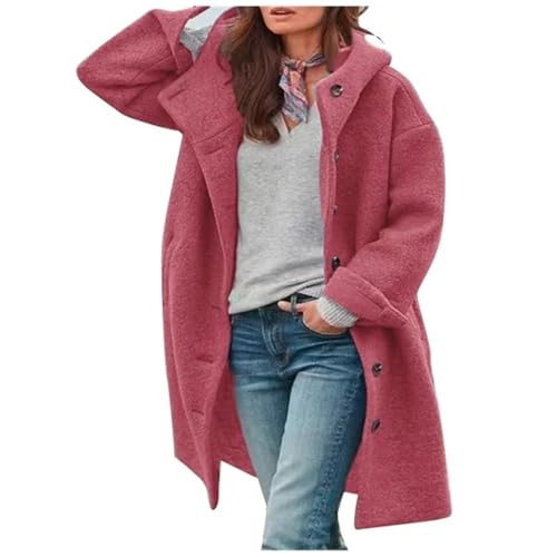 Godoboo Damen Mantel Lang Wollmantel Warme Schlanke Knöpfe Warm Übergangsmantel Wintermantel Herbst Winter Jacke Parka Outwear von Godoboo