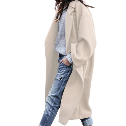 Godoboo Damen Mantel Lang Wollmantel Warme Schlanke Knöpfe Mantel Warm Übergangsmantel Wintermantel Herbst Winter Jacke Parka Outwear Mantel von Godoboo