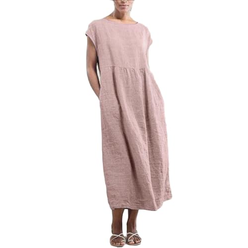 Godoboo Damen Sommerkleid Damen Kleider Sommer Ärmellos Strandkleider Casual Freizeitkleid Mit Taschen von Godoboo