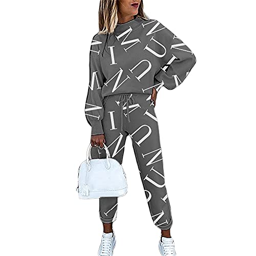 Godoboo Damen Sportanzug Set Jogginganzug Damen Freizeitanzug Frauen Trainingsanzug Set 2 Teiliges Langarm Hosenanzug Loose Godoboo Damen Sportanzug Set Jogginganzug Damen Freizeitanzug Frauen Trainingsanzug Set 2 Teiliges Langarm Hosenanzug Loose von Godoboo
