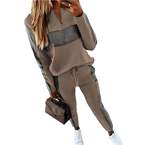 Godoboo Damen Sportanzug Set Jogginganzug Damen Freizeitanzug Frauen Trainingsanzug Set 2 Teiliges Langarm Hosenanzug Loose von Godoboo