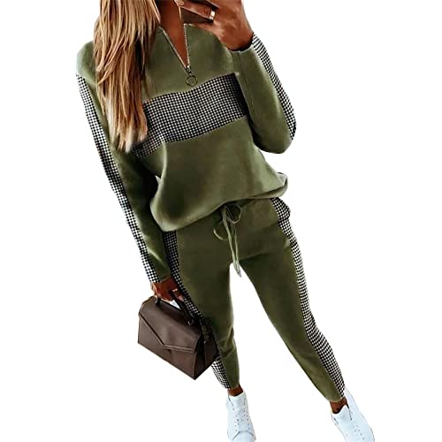 Godoboo Damen Sportanzug Set Jogginganzug Damen Freizeitanzug Frauen Trainingsanzug Set 2 Teiliges Langarm Hosenanzug Loose von Godoboo