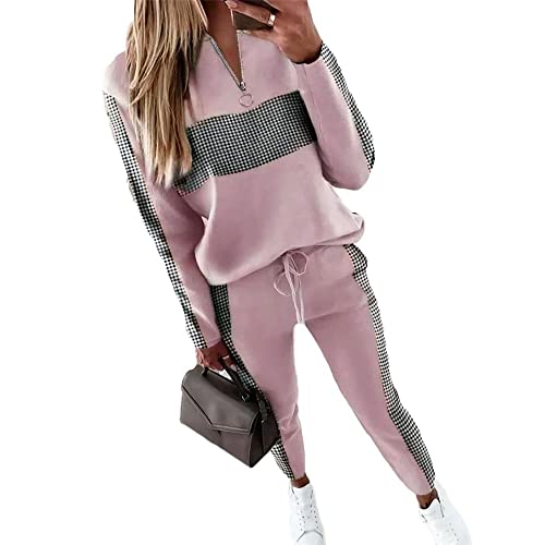 Godoboo Damen Sportanzug Set Jogginganzug Damen Freizeitanzug Frauen Trainingsanzug Set 2 Teiliges Langarm Hosenanzug Loose von Godoboo