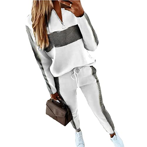 Godoboo Damen Sportanzug Set Jogginganzug Damen Freizeitanzug Frauen Trainingsanzug Set 2 Teiliges Langarm Hosenanzug Loose von Godoboo