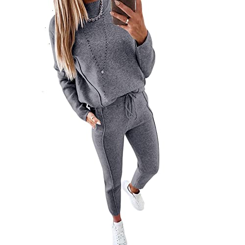 Godoboo Damen Sportanzug Set Jogginganzug Damen Freizeitanzug Frauen Trainingsanzug Set 2 Teiliges Langarm Hosenanzug Loose von Godoboo