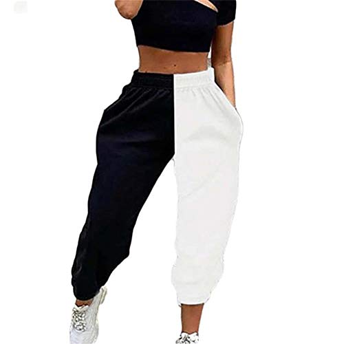 Godoboo Damen Sporthosen Jogginghose Lang Yogahose Freizeithose mit Taschen Bequem Aufdruck Kordelzug Laufhosen Baumwolle High Waist Trainingshose Sweathose für Frauen von Godoboo