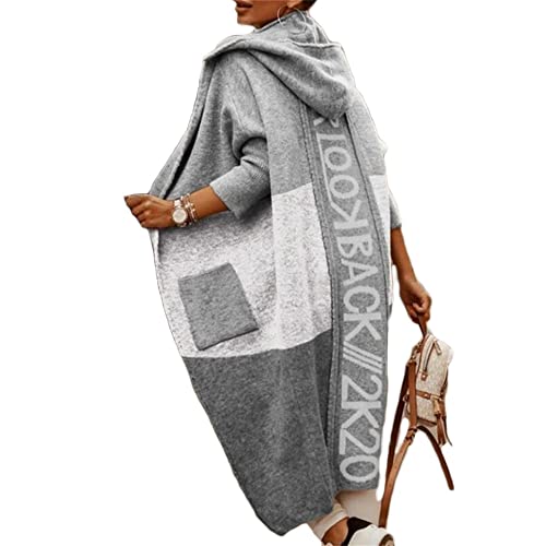 Godoboo Damen Strickjacke Lang Cardigan Kapuzenpullover Grobstrickjacke Strickmantel mit Kapuze Cardigan Strickpullover Herbst Winter Jacke Sweater Outerwear Godoboo Damen Strickjacke Lang Cardigan Kapuzenpullover Grobstrickjacke Strickmantel mit Kapuze Cardigan Strickpullover Herbst Winter Jacke Sweater Outerwear von Godoboo