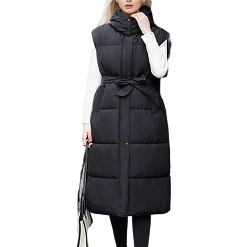 Godoboo Damen Weste Lang Steppweste Übergangsweste Winter Daunenweste Bodywarmer Ärmellos Winterjacke Longweste Winterweste Leichte Outdoorweste Mit Tasche von Godoboo