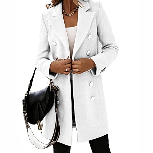 Godoboo Damen Winter Blazer Mantel Lang Wollmantel Warme üBergangsjacke Einfarbig Blazer Jacke Herbst Winter Jacke Outwear Mantel von Godoboo
