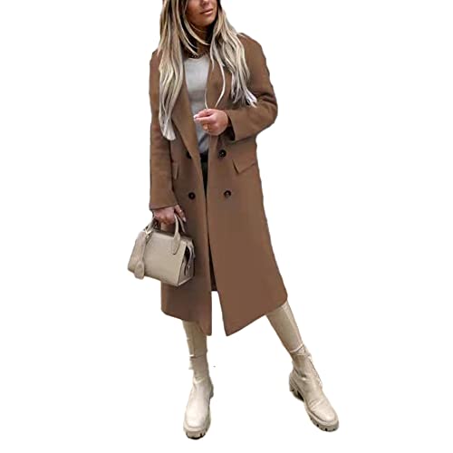 Godoboo Damen Winter Blazer Mantel Lang Wollmantel Warme üBergangsjacke Einfarbig Blazer Jacke Herbst Winter Jacke Outwear Mantel von Godoboo
