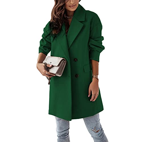 Godoboo Damen Winter Blazer Mantel Lang Wollmantel Warme üBergangsjacke Einfarbig Blazer Jacke Herbst Winter Jacke Outwear Mantel von Godoboo