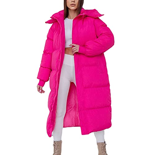 Godoboo Damen Winter Daunenjacke Lang Daunenmantel Steppmantel Warmer Daunenjacke mit Kapuze Casual Wintermantel Winter Jacken Outdoor Mantel von Godoboo