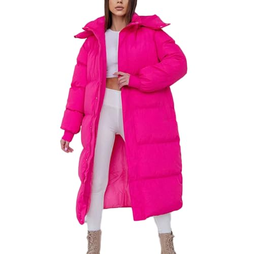 Godoboo Damen Winter Daunenjacke Lang Daunenmantel Steppmantel Warmer Daunenjacke mit Kapuze Casual Wintermantel Winter Jacken Outdoor Mantel von Godoboo