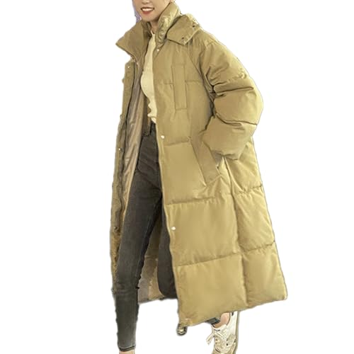 Godoboo Damen Winter Daunenjacke Lang Daunenmantel Steppmantel Warmer Daunenjacke mit Kapuze Casual Wintermantel Winter Jacken Outdoor Mantel von Godoboo