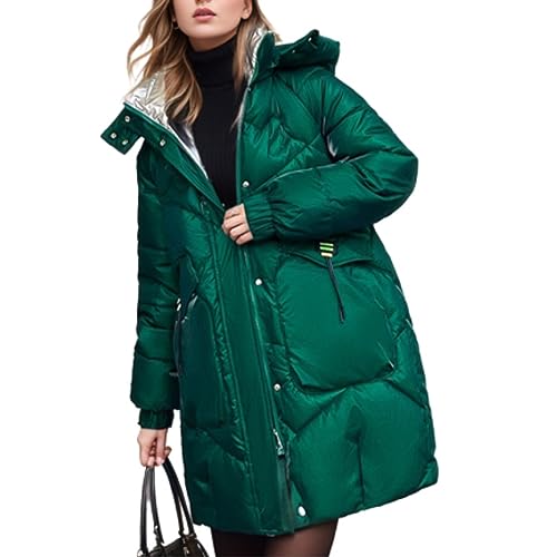 Godoboo Damen Wintermantel Parka Mantel Damen Wintermantel Steppmantel Oversized Damen Mantel Warmer Winter Steppmantel Lang Übergangsjacke Winterjacke von Godoboo