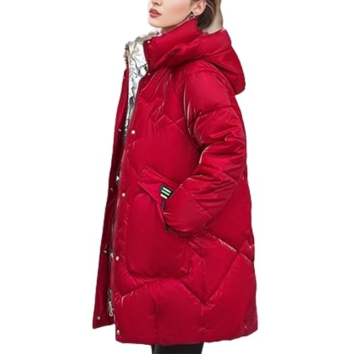 Godoboo Damen Wintermantel Parka Oversized Warmer Winter Steppmantel Lang Übergangsjacke Winterjacke von Godoboo