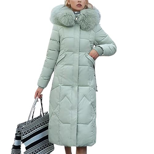 Godoboo Damen Wintermantel Parka Oversized Warmer Winter Steppmantel Lang Übergangsjacke Winterjacke von Godoboo