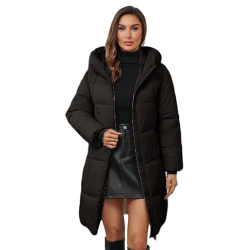 Godoboo Damen Wintermantel mit Kapuze Damen Mantel Warmer Lang Winddicht Daunenmantel Reißverschlusstaschen Outwear Stehkragen Outdoor Regular fit Godoboo Damen Wintermantel mit Kapuze Damen Mantel Warmer Lang Winddicht Daunenmantel Reißverschlusstaschen Outwear Stehkragen Outdoor Regular fit von Godoboo