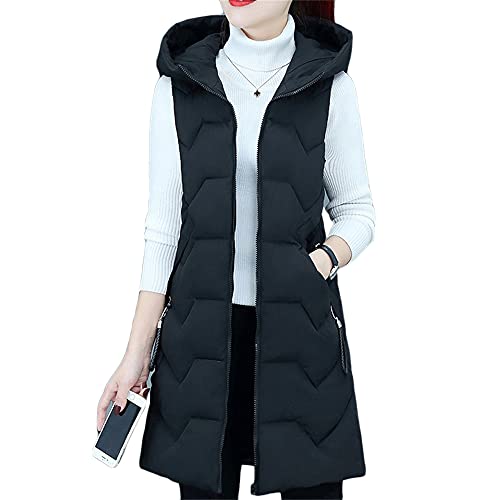 Godoboo Daunenweste Damen Warm Westen Winter Daunenweste Frauen Lang Ultraleicht Ente Daunen Ärmellos Beige Einfarbig Warme Weste Jacke Gilet Für Damen Mädchen Winter Outdoor von Godoboo