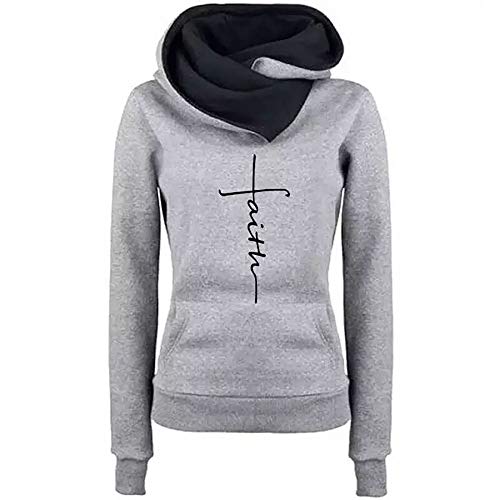 Godoboo Frauen-Kapuzenpullovermit Faith Sweatshirt Print Kapuzen-Langarmpullover mit Kapuze und Kapuze Langarm Hoodie Pullover Hoodie Hooded Shirt von Godoboo