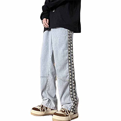 Godoboo Herren Jeans Baggy Jeans Bedruckt Hip Hop Jeanshose Straight Leg Casual Vintage Denim Hosen Y2K Jeans Teenager Hose Bedruckte Jeans Streetwear Cargohosen von Godoboo