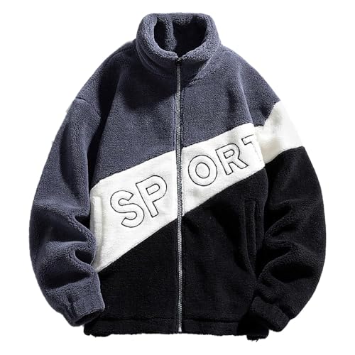 Godoboo Herren Teddy Fleece Jacke Warm Plüschjacke Sweatjacke Fleecejacke Winterparka Herbst Winter Fleecejacken Casuale Zip Cardigan Oberbekleidung Teddy Fleece von Godoboo