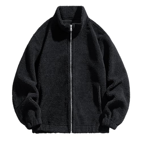 Godoboo Herren Teddy Fleece Jacke Warm Plüschjacke Sweatjacke Fleecejacke Winterparka Herbst Winter Fleecejacken Casuale Zip Cardigan Oberbekleidung Teddy Fleece von Godoboo