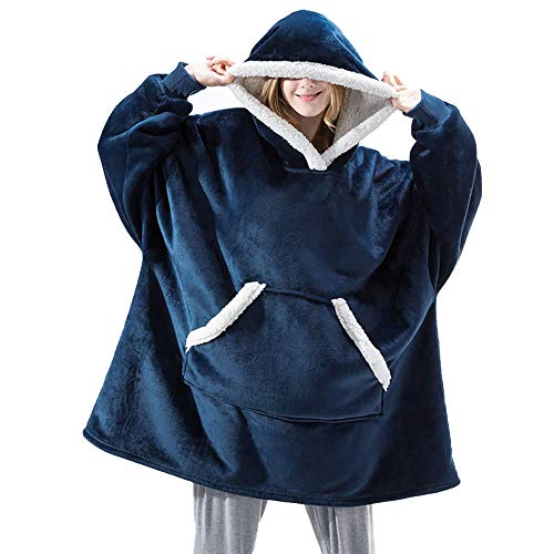 Godoboo Hoodie Decke Sweatshirt Übergroße Pullover Damen Decke Weiche Warme Riesen Hoodie Fronttasche Giant Plüsch Pullover Decke mit Kapuze for Frauen Men von Godoboo