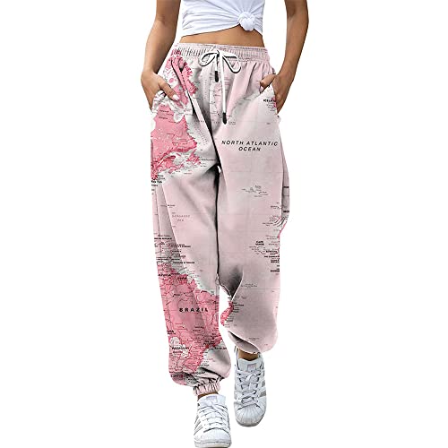 Godoboo Jogginghose Damen Freizeithose Damen Lang Hose Trainingshose Elastische Sport Joggen Flüssigkeitshose Loose Sweathose mit Taschen Yogahosen für Damen von Godoboo